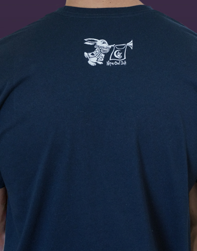 guys crew neck : black : back half view