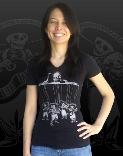 juniors scoop neck : black : front view