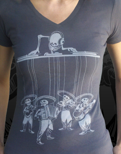 juniors scoop neck : dark gray : front half view