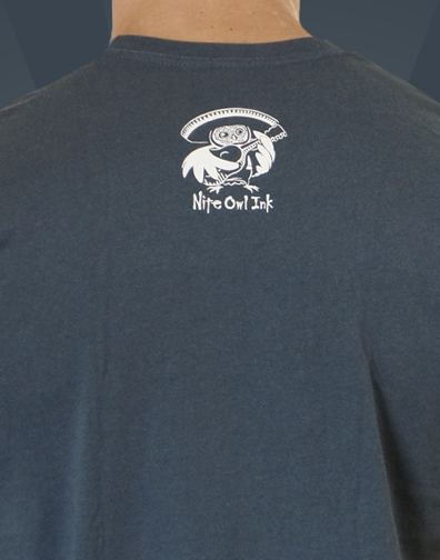 guys crew neck : black : back half view