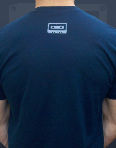 guys crew neck : navy blue : back half view