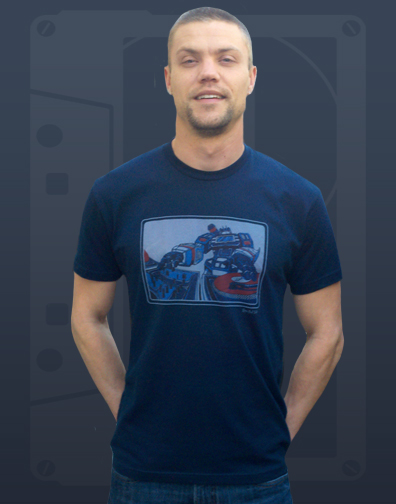 guys crew neck : navy blue : front view