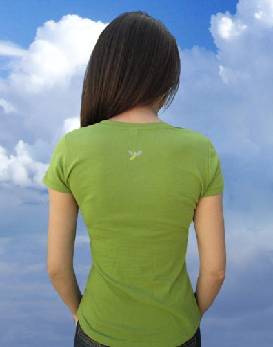 girls v-neck : kiwi : back view