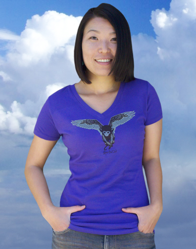 girls v-neck : purple lush : front view