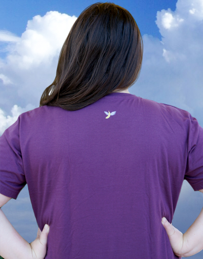 girls v-neck : kiwi : back view