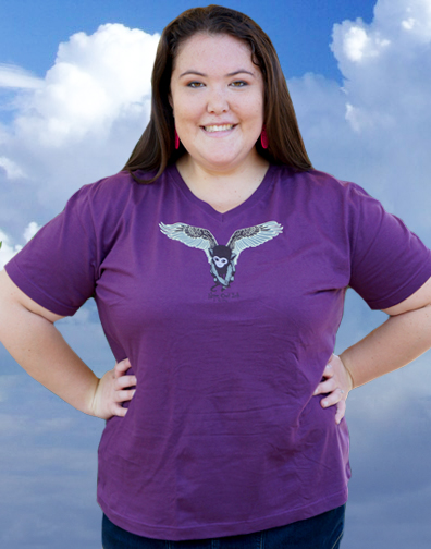 girls v-neck : kiwi : front view