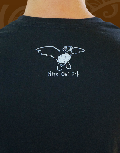 guys crew neck : black : back half view