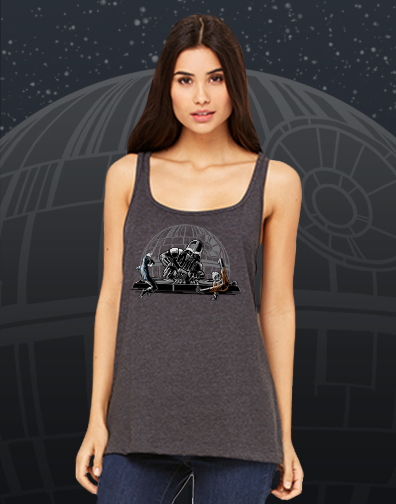 juniors scoop neck : black : front view