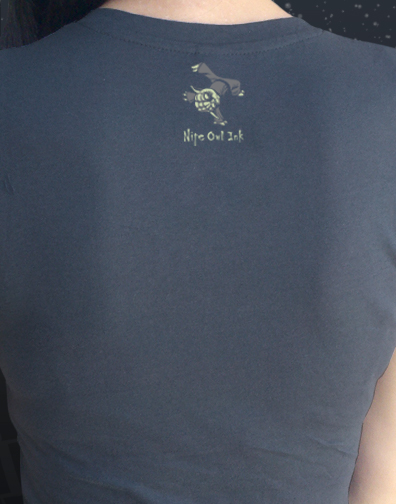 juniors scoop neck : black : back half view