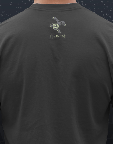 guys crew neck : black : back half view