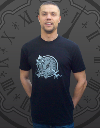guys crew neck : black : front view