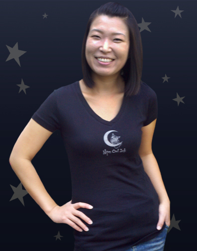 girls v-neck : black : front view