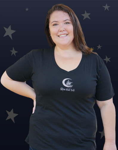 girls v-neck : black : front view
