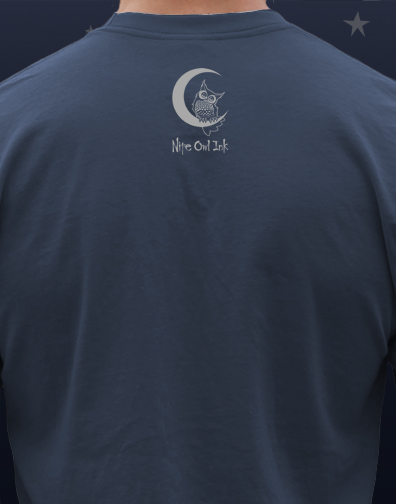 guys crew neck : black : back half view