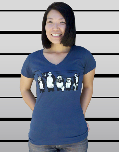 girls v-neck : indigo : front view