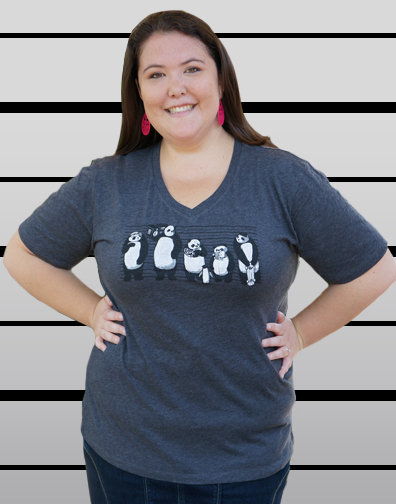 girls v-neck : light pink : front view
