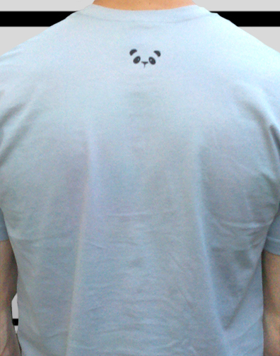 guys crew neck : light gray : back half view
