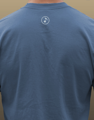guys crew neck : military green : back half view