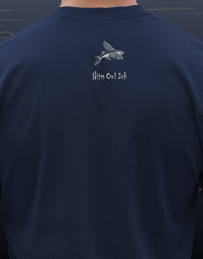 guys crew neck : black : back half view