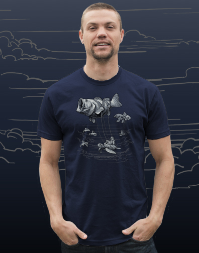 guys crew neck : heavy metal : front view