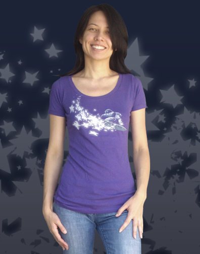 juniors scoop neck : purple lush : front view