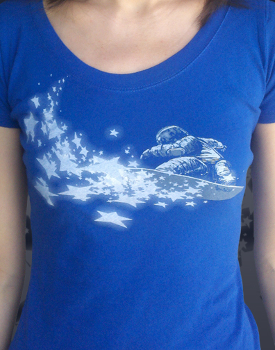 juniors scoop neck : royal blue : front half view