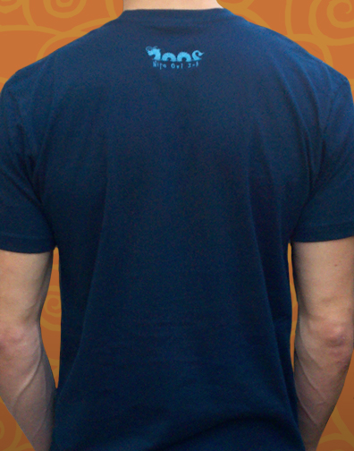 guys crew neck : navy blue : back half view