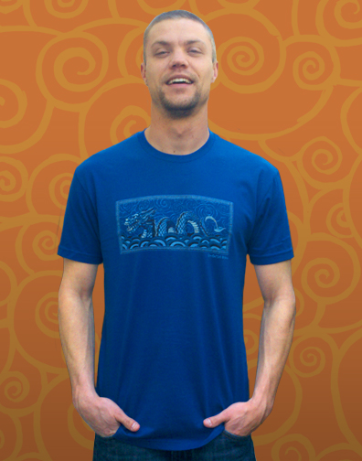 guys crew neck : royal blue : front view