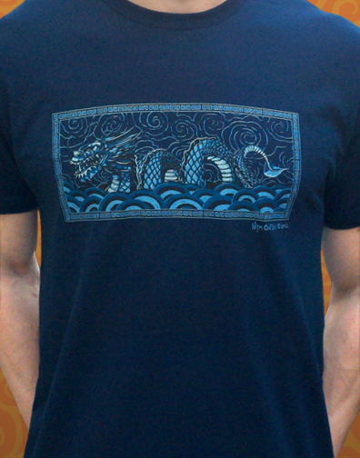 guys crew neck : navy blue : front half view